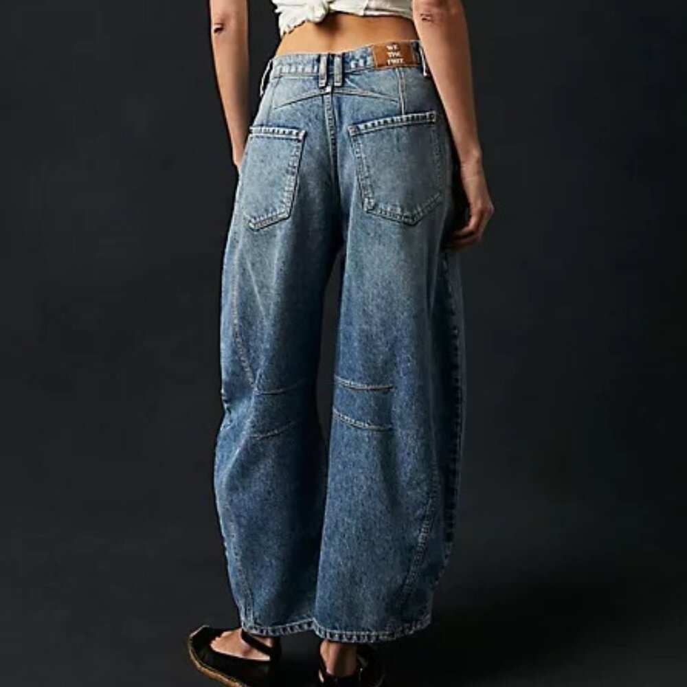 We The Free Good Luck Mid-Rise Barrel Jeans / Ultra Light Beam - Picture 2 of 4